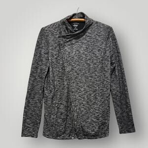 G.H. &Co Bass Sweater Jacket Women's Medium Grey Asymmetric Zip Heavy Weight